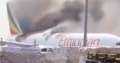 اشتعال النيران بطائرة إثيوبية مدنية...