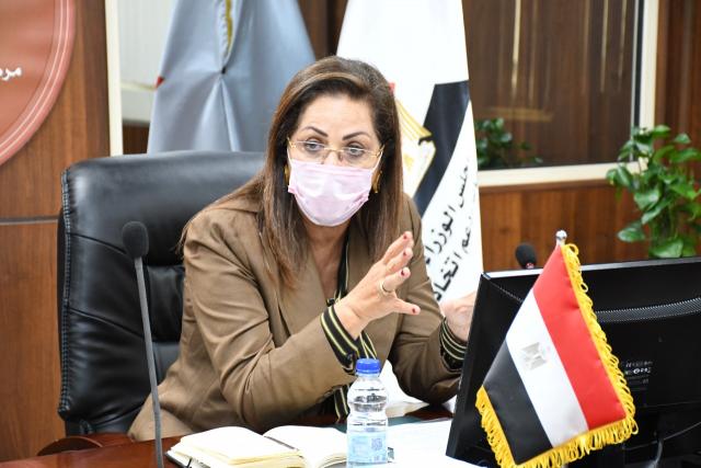 وزيرة التخطيط خلال الاجتماع